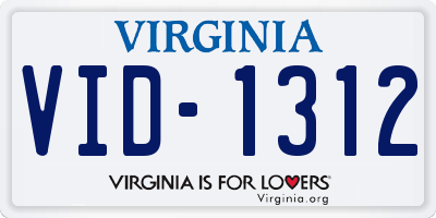 VA license plate VID1312