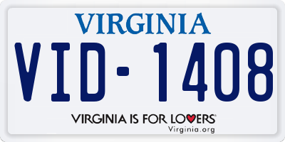 VA license plate VID1408