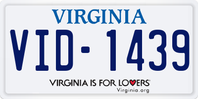 VA license plate VID1439