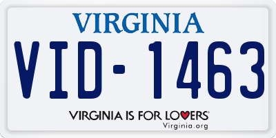 VA license plate VID1463
