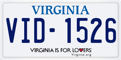 VA license plate VID1526