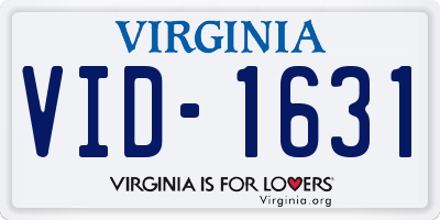 VA license plate VID1631