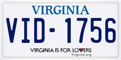 VA license plate VID1756