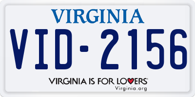 VA license plate VID2156