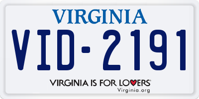 VA license plate VID2191