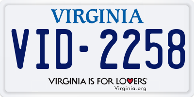 VA license plate VID2258