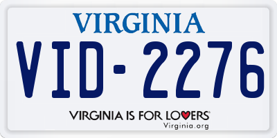 VA license plate VID2276