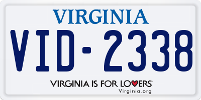 VA license plate VID2338