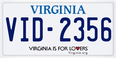 VA license plate VID2356