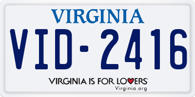 VA license plate VID2416
