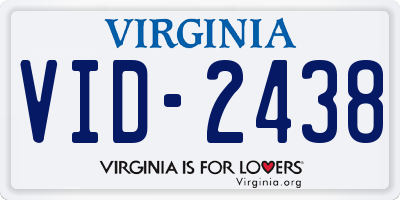VA license plate VID2438