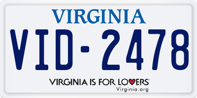 VA license plate VID2478