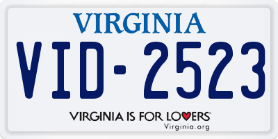 VA license plate VID2523