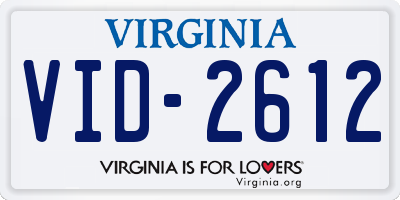 VA license plate VID2612