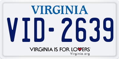VA license plate VID2639