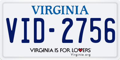 VA license plate VID2756