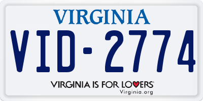 VA license plate VID2774