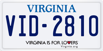 VA license plate VID2810
