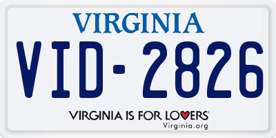 VA license plate VID2826