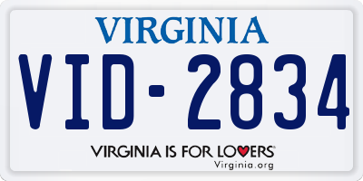VA license plate VID2834