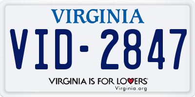 VA license plate VID2847