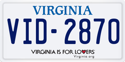 VA license plate VID2870