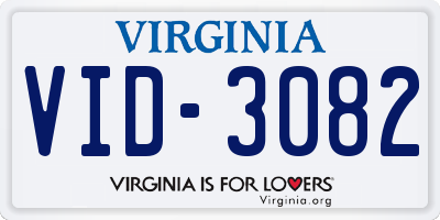 VA license plate VID3082