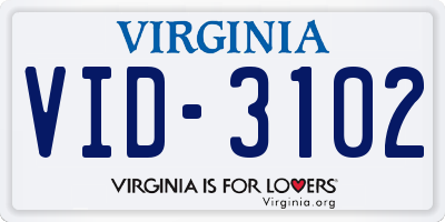 VA license plate VID3102