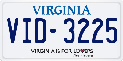 VA license plate VID3225