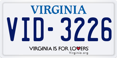 VA license plate VID3226