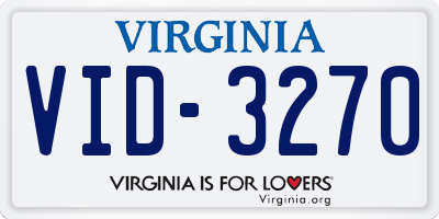 VA license plate VID3270
