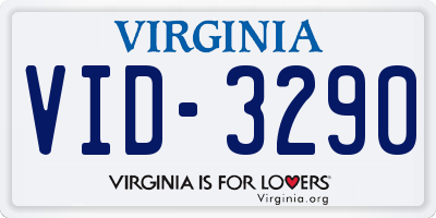 VA license plate VID3290
