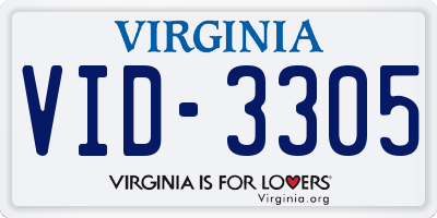 VA license plate VID3305