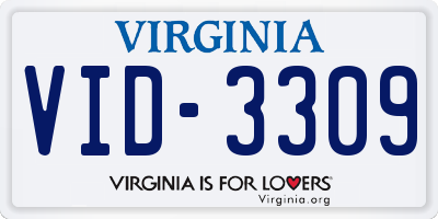 VA license plate VID3309