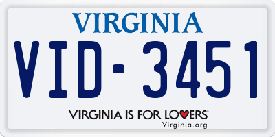 VA license plate VID3451