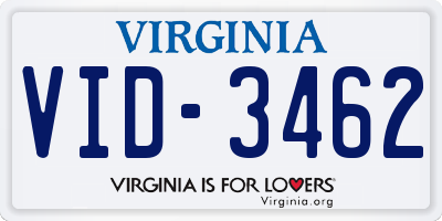 VA license plate VID3462