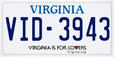 VA license plate VID3943
