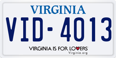 VA license plate VID4013