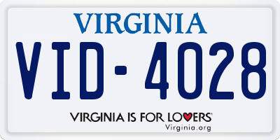 VA license plate VID4028