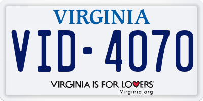 VA license plate VID4070
