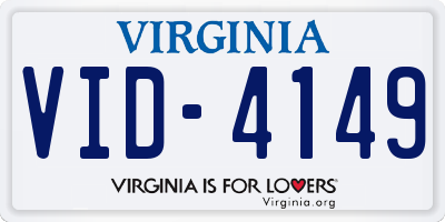 VA license plate VID4149