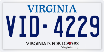 VA license plate VID4229