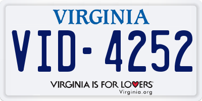 VA license plate VID4252