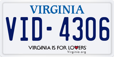 VA license plate VID4306