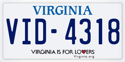 VA license plate VID4318