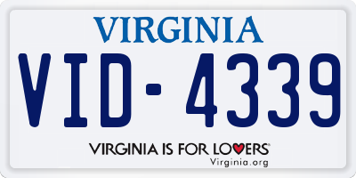 VA license plate VID4339
