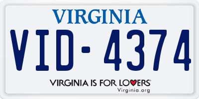 VA license plate VID4374