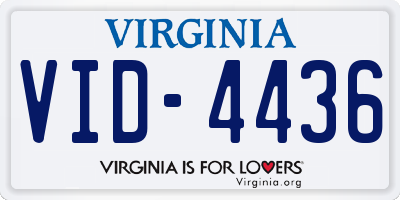 VA license plate VID4436