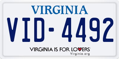VA license plate VID4492