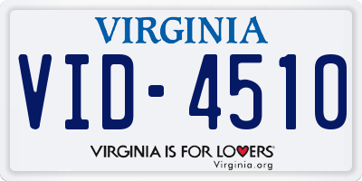 VA license plate VID4510